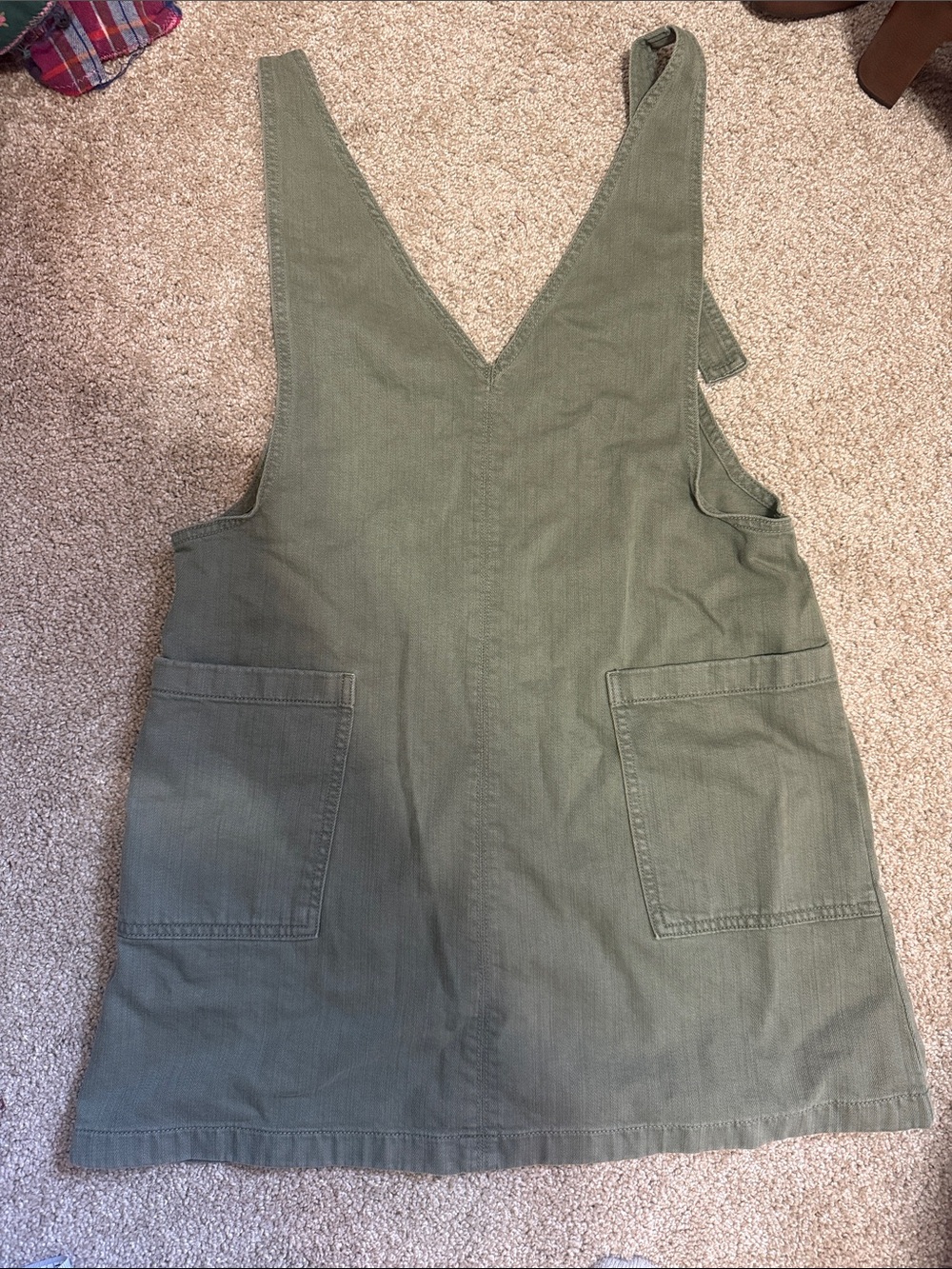 aerie Olive Green Utility Pinafore Jumpsuit